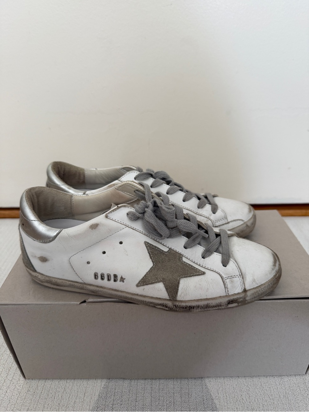 Golden Goose White Leather Super Star Sneakers